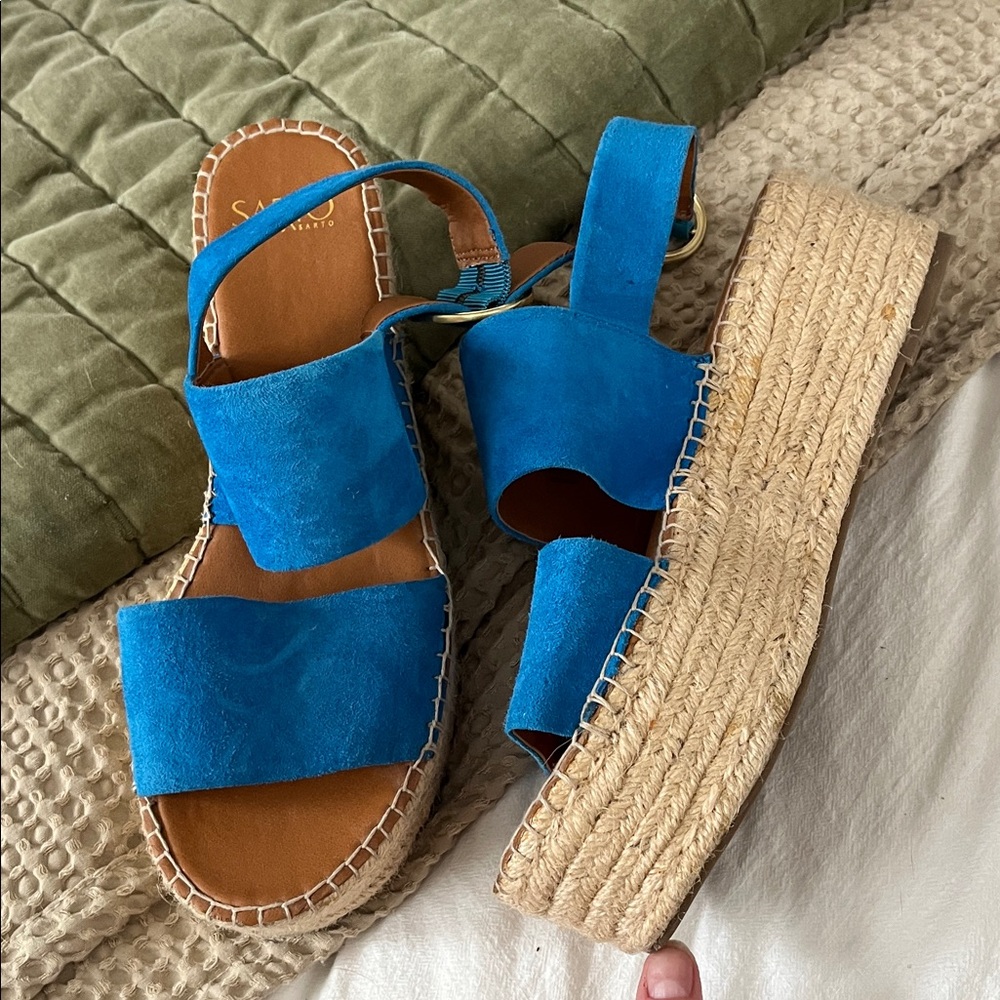 Franco Sarto Vibrant Blue Espadrille Sandals